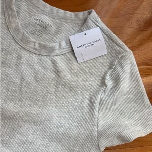 American Eagle Outfitters Gray Ribbed Top